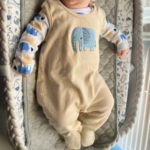 Little Beginnings 3-6 months Unisex Elephant Body Suit with Long Sleeve Onsie